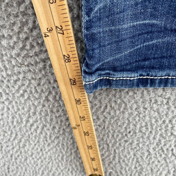 Miss Me Jeans Womens 27 Blue Easy Boot Medium Wash Embroidered Distressed Denim - Picture 11 of 13